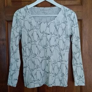 Ann Taylor Penguin Print Shirt